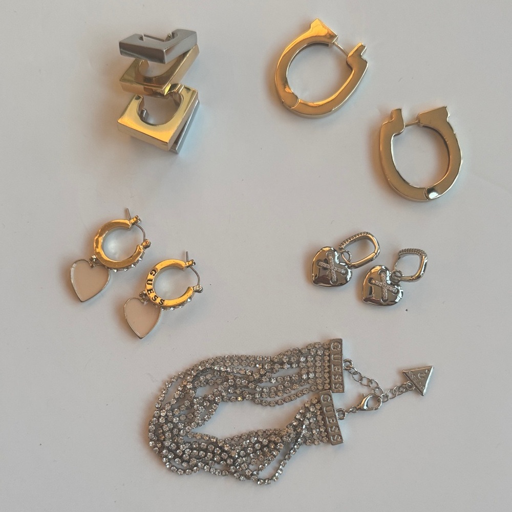 Guess Gold and Silver Earring Collection